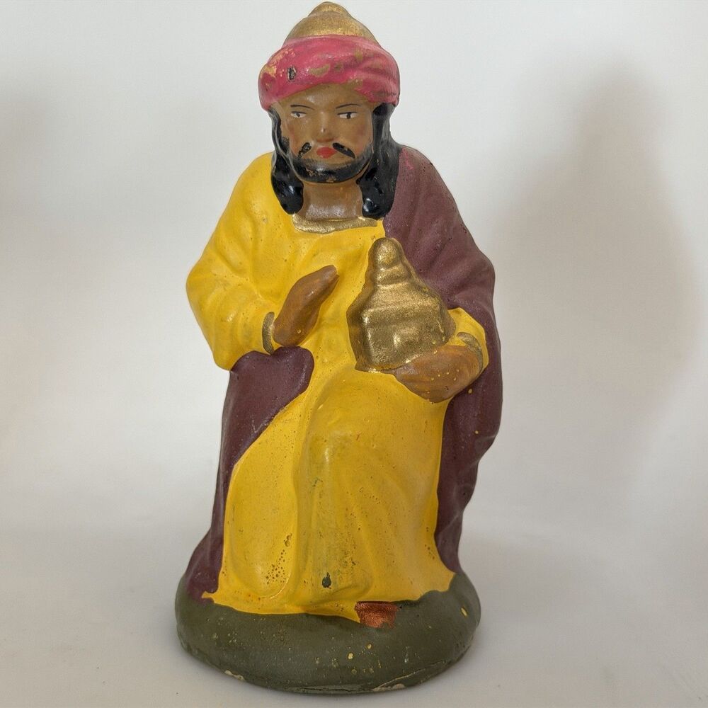 Vintage Germany Nativity King Wise Man Magi Figurine 4” Hand Painted